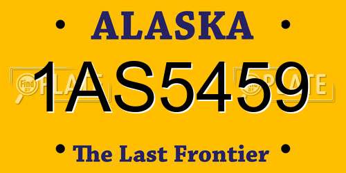 1AS5459 Alaska License Plate