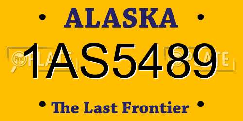 1AS5489 Alaska License Plate