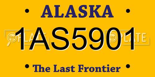 1AS5901 Alaska License Plate