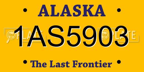 1AS5903 Alaska License Plate