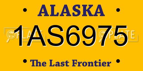 1AS6975 Alaska License Plate