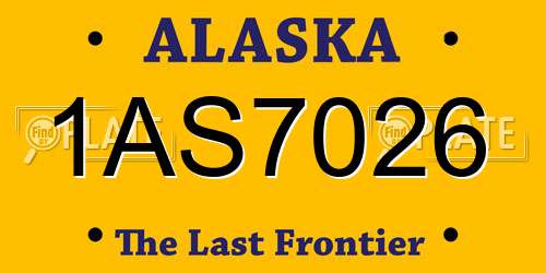 1AS7026 Alaska License Plate