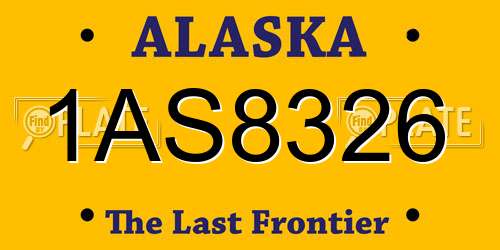 1AS8326 Alaska License Plate