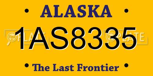 1AS8335 Alaska License Plate