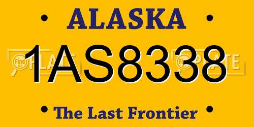 1AS8338 Alaska License Plate