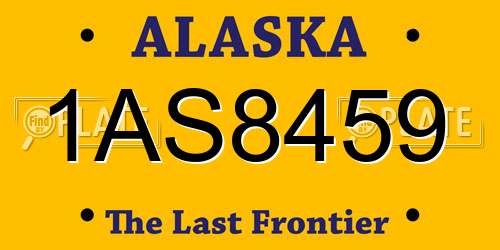 1AS8459 Alaska License Plate