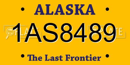 1AS8489 Alaska License Plate
