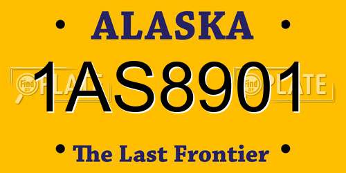 1AS8901 Alaska License Plate