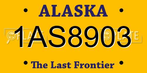 1AS8903 Alaska License Plate