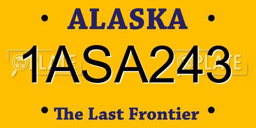 1ASA243 Alaska License Plate