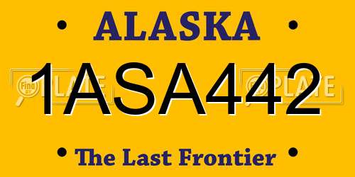 1ASA442 Alaska License Plate