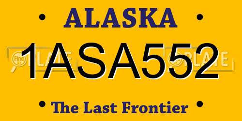 1ASA552 Alaska License Plate