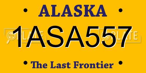 1ASA557 Alaska License Plate