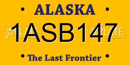1ASB147 Alaska License Plate