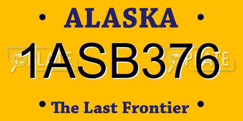 1ASB376 Alaska License Plate