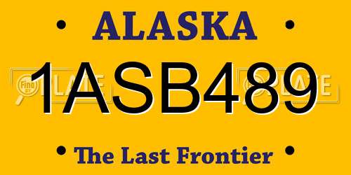 1ASB489 Alaska License Plate