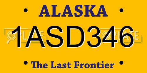 1ASD346 Alaska License Plate