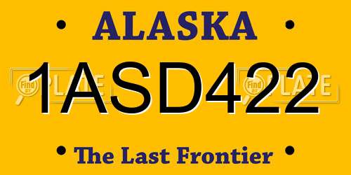 1ASD422 Alaska License Plate