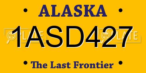 1ASD427 Alaska License Plate
