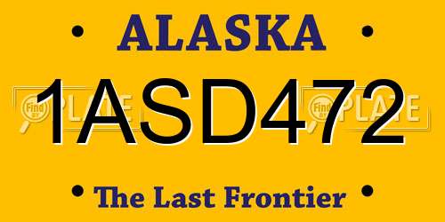 1ASD472 Alaska License Plate