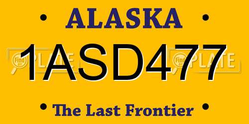 1ASD477 Alaska License Plate