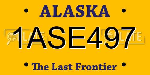 1ASE497 Alaska License Plate