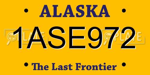 1ASE972 Alaska License Plate