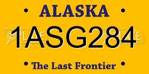1ASG284 Alaska License Plate