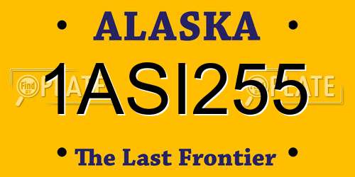 1ASI255 Alaska License Plate