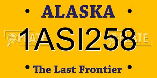 1ASI258 Alaska License Plate