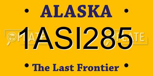 1ASI285 Alaska License Plate