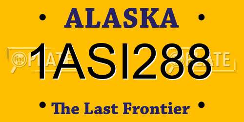1ASI288 Alaska License Plate