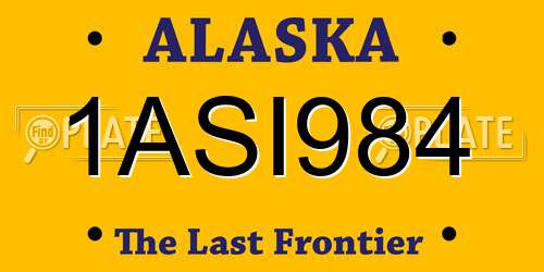 1ASI984 Alaska License Plate