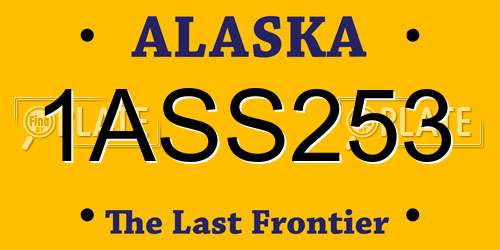 1ASS253 Alaska License Plate