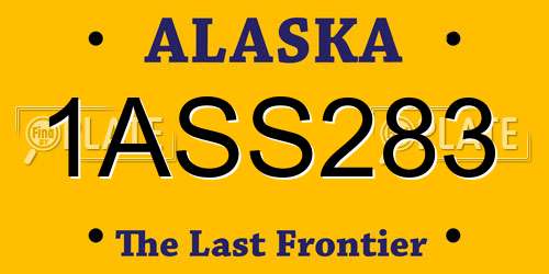 1ASS283 Alaska License Plate