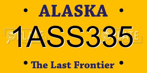 1ASS335 Alaska License Plate