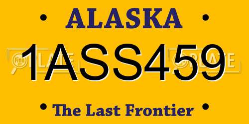 1ASS459 Alaska License Plate