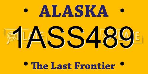 1ASS489 Alaska License Plate