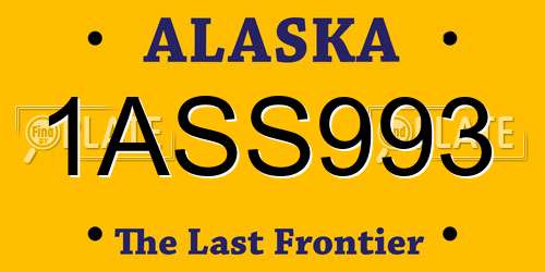 1ASS993 Alaska License Plate