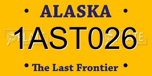 1AST026 Alaska License Plate