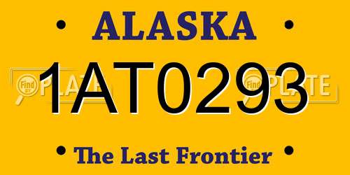1AT0293 Alaska License Plate