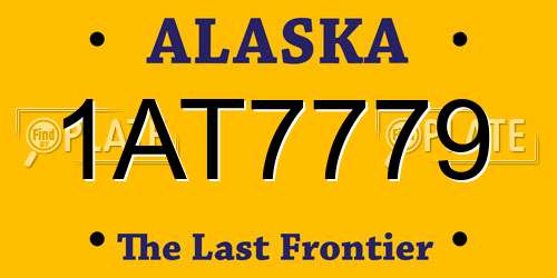 1AT7779 Alaska License Plate