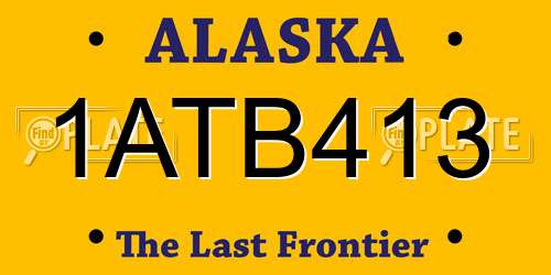 1ATB413 Alaska License Plate