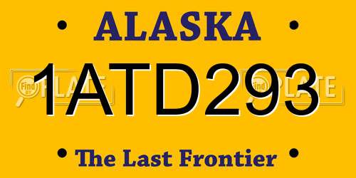 1ATD293 Alaska License Plate