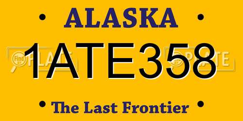 1ATE358 Alaska License Plate