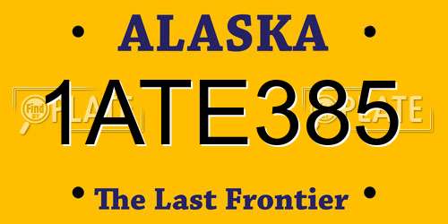 1ATE385 Alaska License Plate