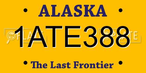 1ATE388 Alaska License Plate