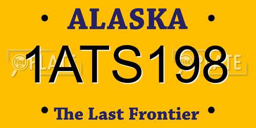 1ATS198 Alaska License Plate