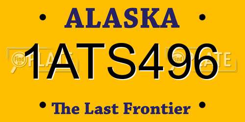 1ATS496 Alaska License Plate