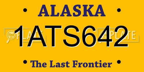 1ATS642 Alaska License Plate